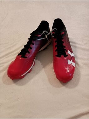 Under Armour Leadoff Low RM Baseball Cleats Men's Size 12 Red/Black